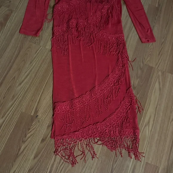 Vintage 80’s Fashique Fringe Skirt 2-‎ Piece Set Retro Made in USA Flapper Retro